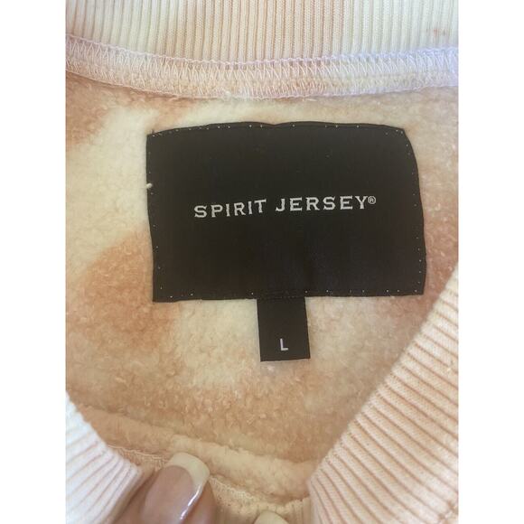 Spirit Jersey Long Sleeve Tie Dye Sweatshirt LARGE (Runs Large) Pink Yellow - Picture 4 of 8